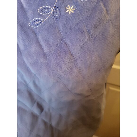 Baby Blue Quilted Faux Suede Embellished Zipper Sweater Vest Alfred Dunner 8 - Picture 6 of 7